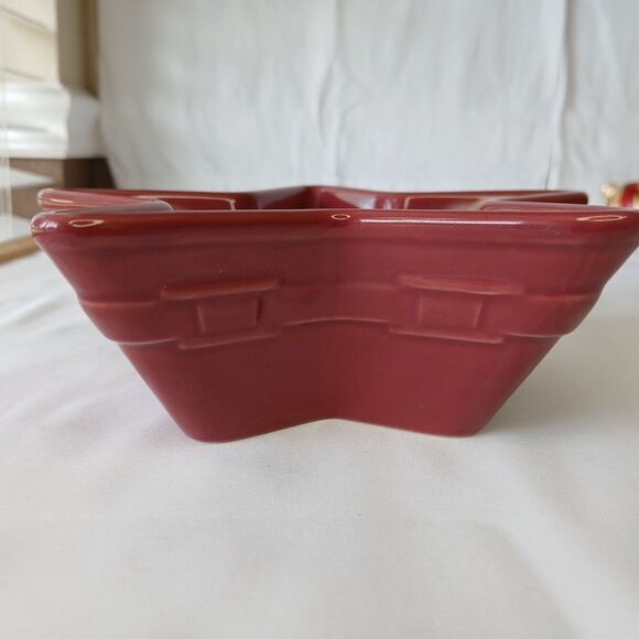 Longaberger Paprika Woven Traditions Pottery Star Dish Soup Salad Bowl 7" - Picture 3 of 6
